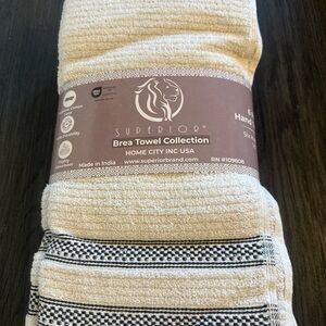 Cream and Black Hand Towels
